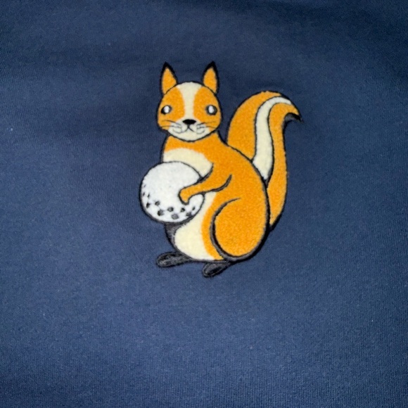 Men's Navy Crewneck Sweater with Squirrel Design - Picture 2 of 5